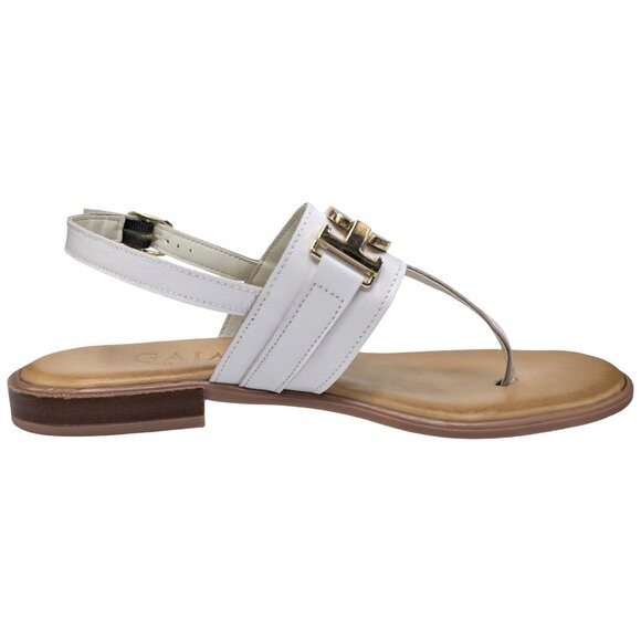 GAIA T Strap Leather Sandals Womens White Made In Italy EU 38 US 7.5 - Picture 3 of 12